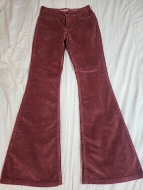 Wrangler Women's Corduroy Flare Jeans in Burgundy